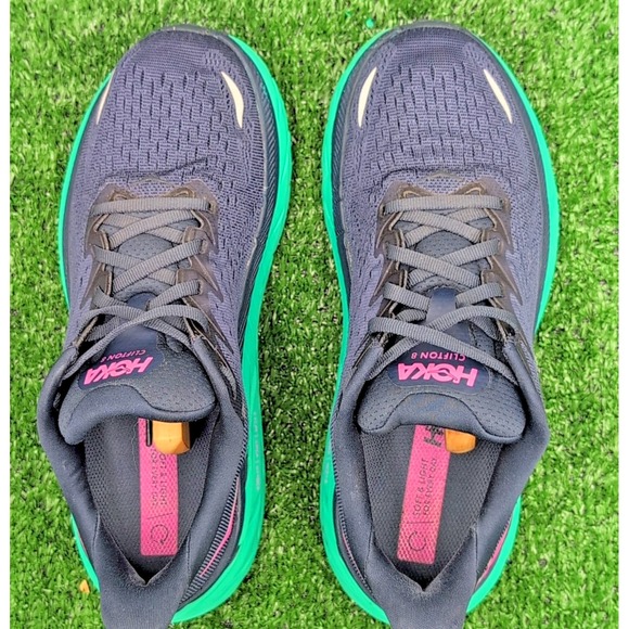 Hoka One One Clifton 8 Shoes Women's 8 B Medium Navy Teal Daily Running Sneakers - Picture 10 of 10